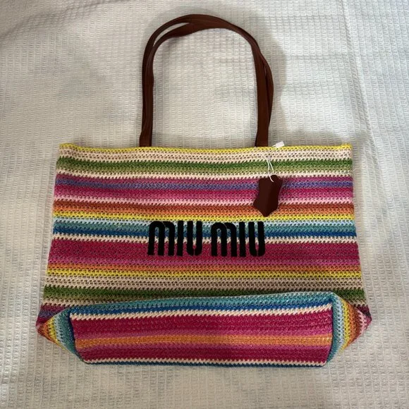 Colorful Crochet Tote Bag